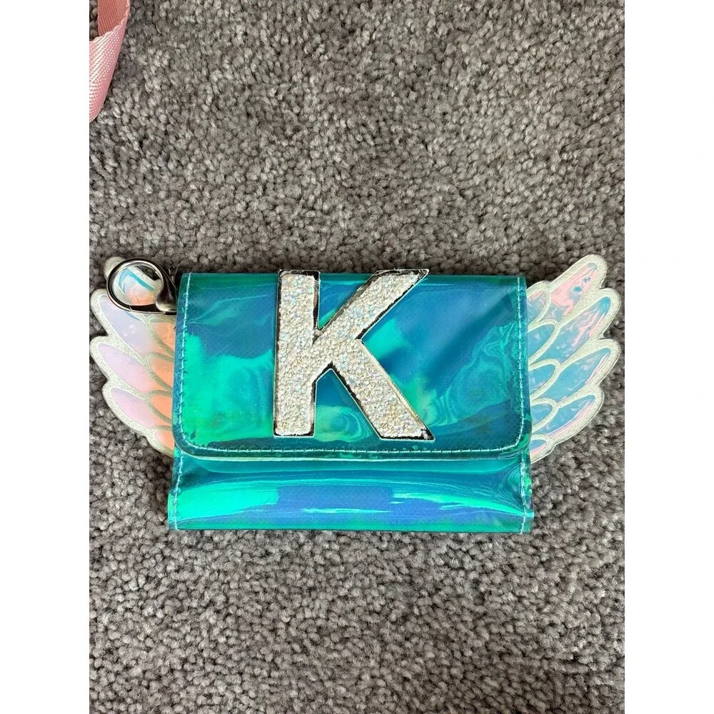 Girls Initial K Belt Bag / Fanny Pack and Wallet Set